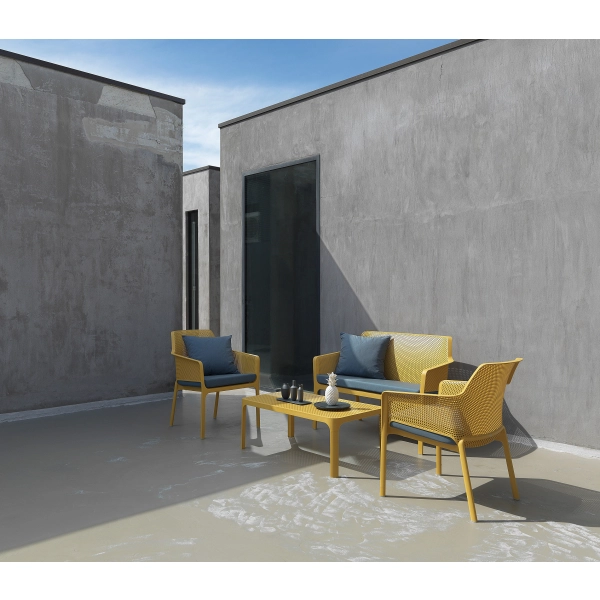 Ławka ogrodowa dwuosobowa NET SENAPE żółty, Nardi